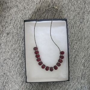 Red Teardrop Statement Necklace - Women's Jewelry